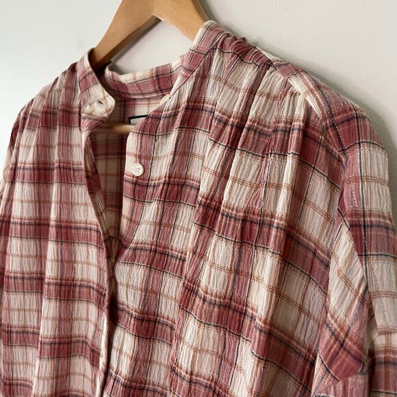 Tuckernuck NWT Pink and White Plaid Juliette Button Down Top Blouse, Size XS - Picture 13 of 16